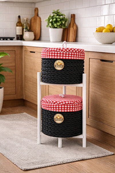 Bohem studio 2 Katlı Standlı Patates Soğan Kovası