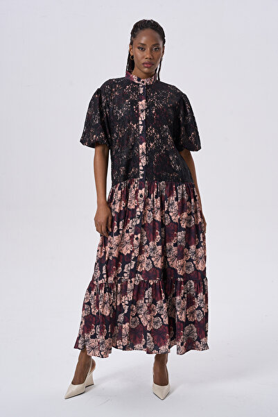 HANIQA Stylish Women's Lace Patterned Dress