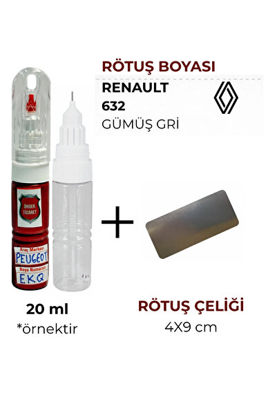 Önder Ticaret Renault 632 Gümüş Gri Rötuş Boyası ve Rötuş Çeliği Clio Megane ...