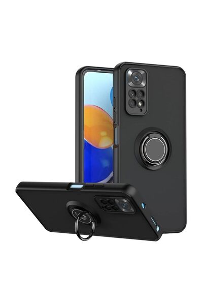 HANPORIUM حافظة متوافقة مع هاتف Redmi Note 11 Pro مع حامل حلقي وحماية إضافية ...