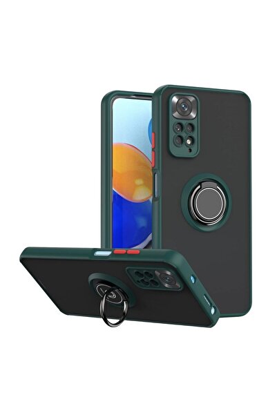 HANPORIUM حافظة متوافقة مع هاتف Redmi Note 11 Pro مع حامل حلقي وحماية إضافية ...