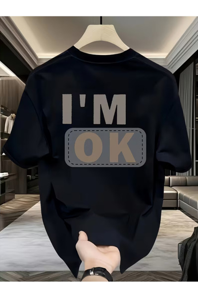 LİNA06 100% Cotton Printed Men's Pure Cotton Vintage T-shirt, Simple, Stylish