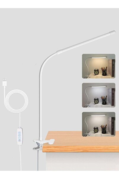 LOOPITYS 10W LED Desk Lamp with Clamp Dimmable Clip On Reading Light