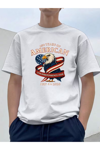 LİNA06 Camiseta Casual de Estilo Outdoor para Hombres con Estampado de Letras y