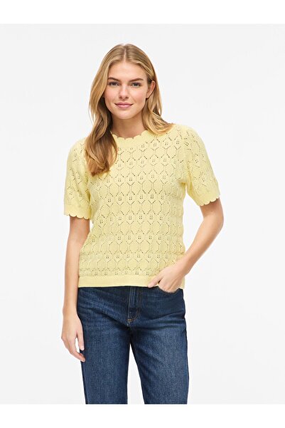 VILA Strickoberteil VILOWEN Kurzärmeliges