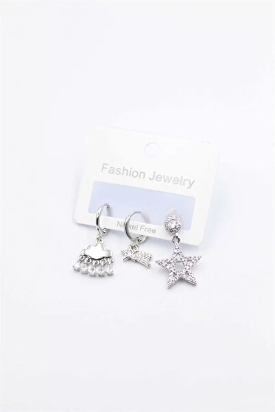 OEM 3-Piece Star Earrings - Silver