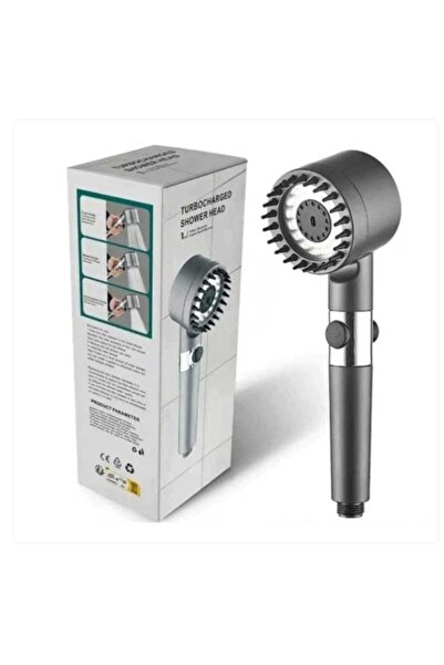 Otto High Pressure Shower Head with 3 Functions and Attached Brush