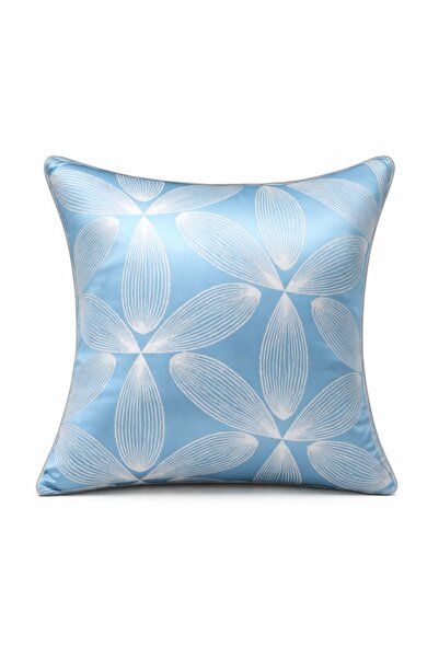 OEM Decorative Pillowcase, with Modern Floral Pattern - 45x45 cm - Light Blue