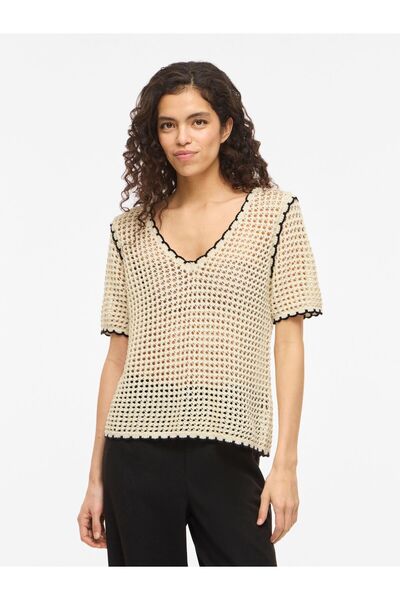 VILA Strickoberteil VIMIRLA Kurzärmeliges