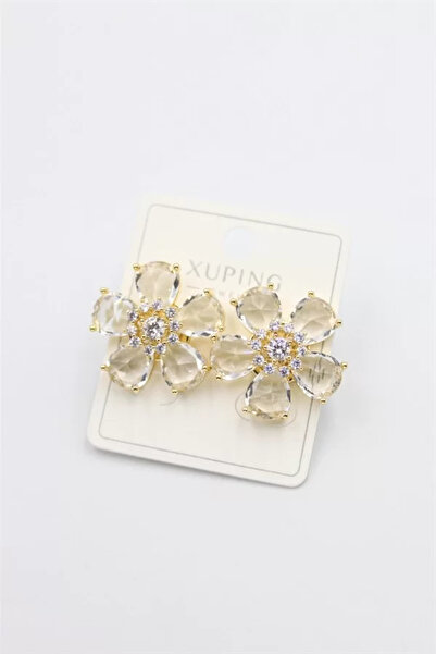 OEM Jewelled Flower Earrings - Gold