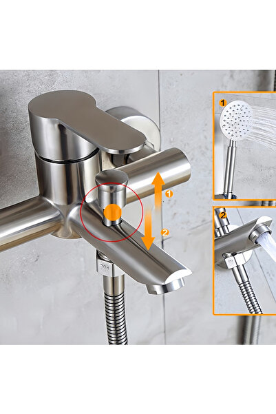 HTH Faucet bathtub faucet stainless steel bathroom faucet hot and cold water ...