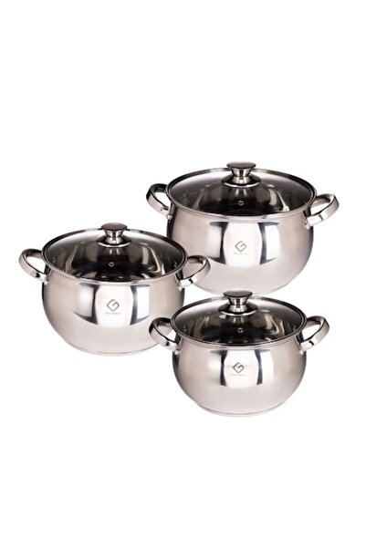 GRÜNBERG Grunberg GR1057 Stainless Steel Pot Set, 6 Pieces