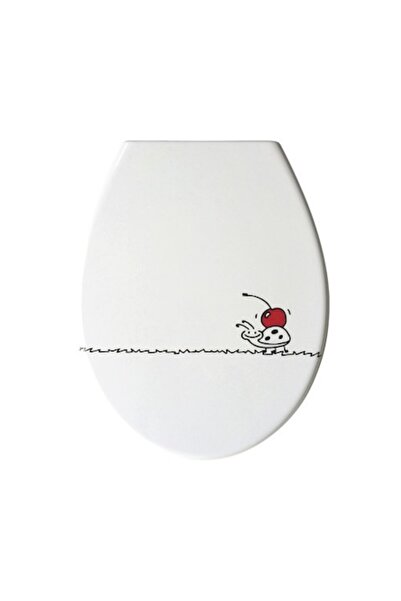 Cortina Capac de toaletă model buburuză, închidere lentă, 41-46x37 cm