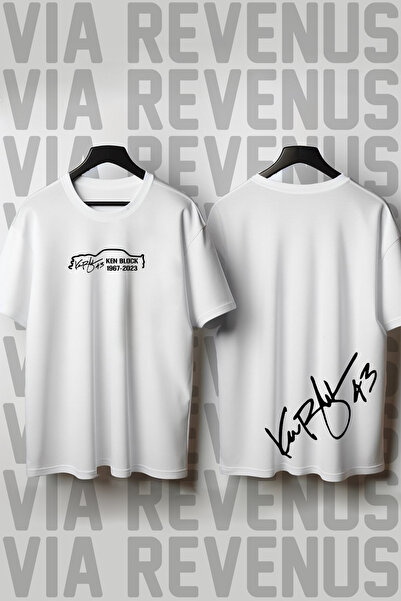 Vordevia Ken Block Signature Front and Back Printed Crew Neck Loose Cut 100% ...