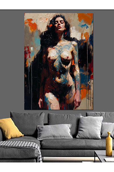 karizmart Yağlı Boya Tarzında Çıplak Kadın Dekoratif Kanvas - Mdf Ahşap Tablo