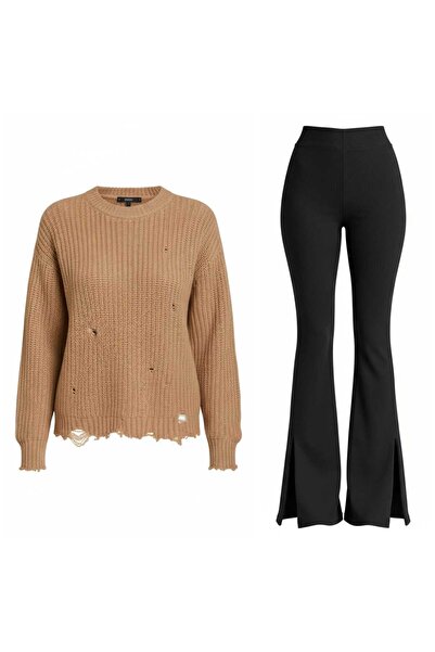 ANATOLIATEKSTILE Women's Set Long Oversize Sweater + Leggings – Comfortable C...