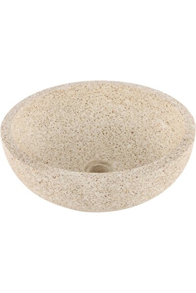 MARBA Lavoar rotund din terrazzo, montaj pe blat, Ø 40 cm, maro/bej