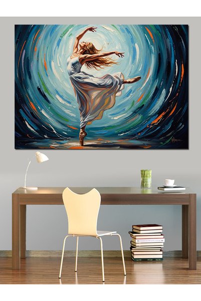 Artmeg Balerina dansatoare Tablou abstract Pânză decorativă - Tablou din lemn...