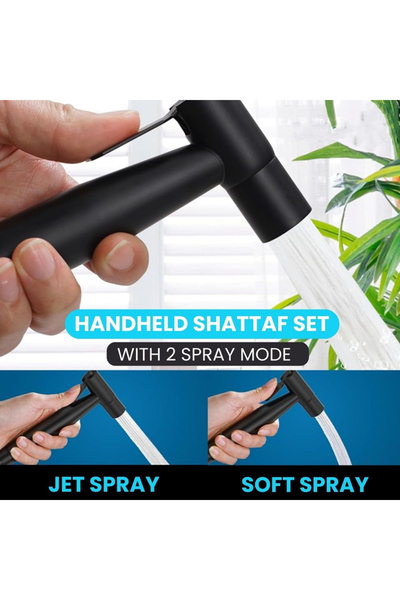 HTH Stainless Steel Handheld Bidet Sprayer for Bathroom Black Color
