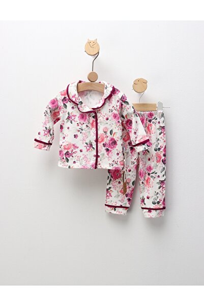 MiniKids Πιτζάμες με στάμπα τριαντάφυλλα, σε μωβ