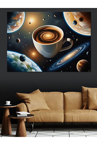 Artmeg Plăcere de cafea în spațiu Pictură Astronomie Pânză decorativă - Pictu...