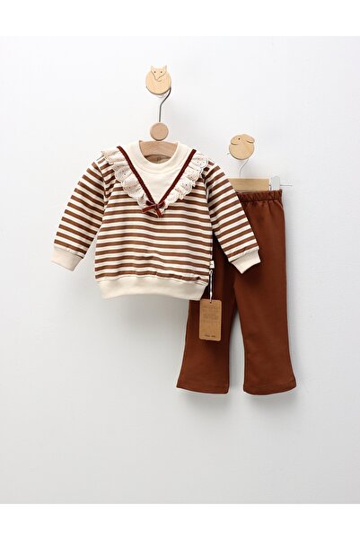 MiniKids Κεντητό κοστούμι Φρέγια, καφέ σχέδιο