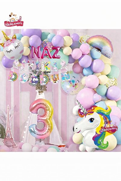 BKMC PARTY 3 Letter 2 Year Old Unicorn Themed Happy Birthday Macarons Balloon...