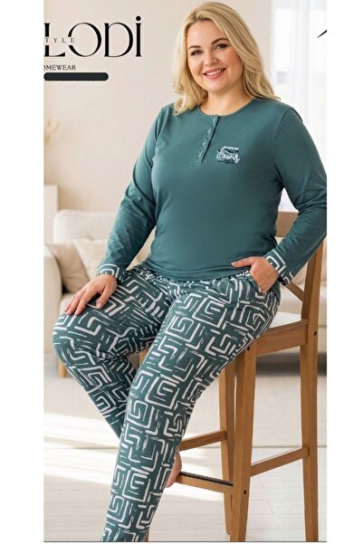 melodi 100% Cotton Plus Size Short Sleeve Oversized Women's Pajama Set