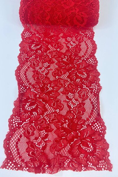 Hobigram Червена широка еластична дантелена декоративна обшивка от ликра