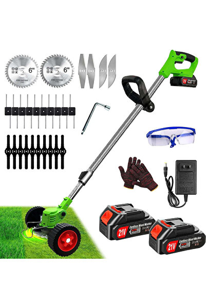 Smart Trimmer electric de gazon 48 V, 4000 mAh, 18000 RPM, cu 2 baterii și 2 ...