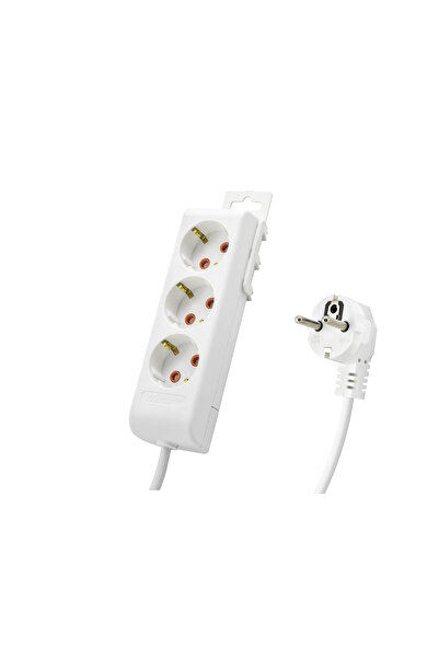 shopwave Ri-Tech Grounded Extension Cable 3 Sockets 3 m - White