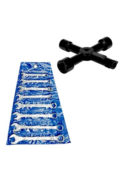 Universal Σετ 8 κλειδιών συνδυασμού. ανθρακούχος χάλυβας, κεφαλές γωνιακού κλ...