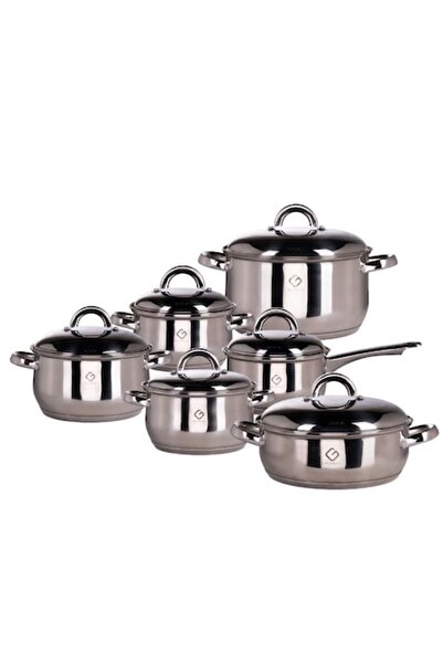 GRÜNBERG Grunberg GR1512 Cookware Set, 12 Pieces, Stainless Steel