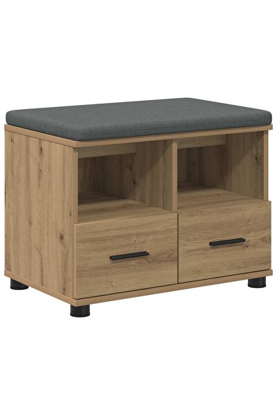 vidaxl Bancă pentru hol cu pernă Stejar Artizanal 60 x 38 x 46 cm