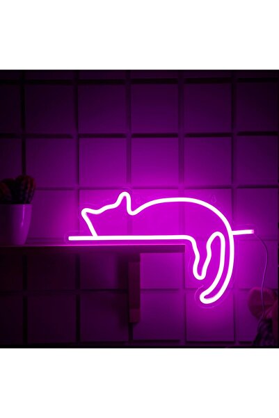 Slasa Lovely Cat Neon Sign Animal Wall Decor 23x35 with 6 mm Acrylic Base