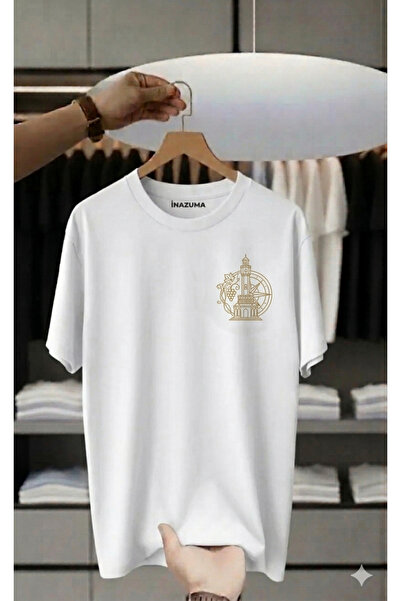 İnazuma Outdoors Unisex Oversize Printed Cotton Crew Neck Short Sleeve White ...