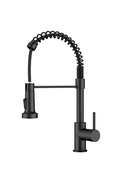 FORIOUS Βρύση Κουζίνας, Ανασυρόμενη, Μαύρο Ματ