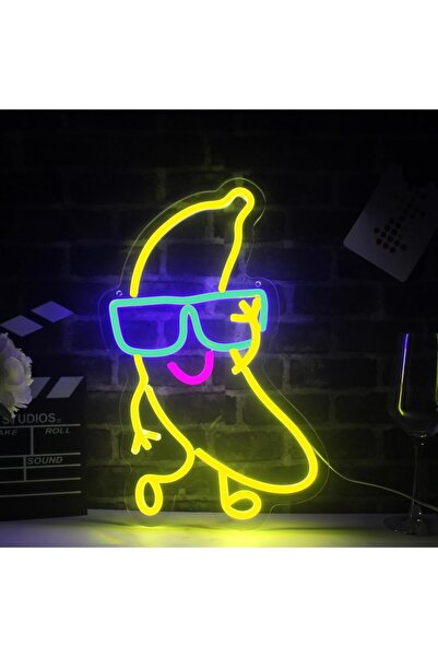 Slasa Dancing Banana Neon Sign Fun Wall Decor 42x26 with 6 mm Acrylic Base