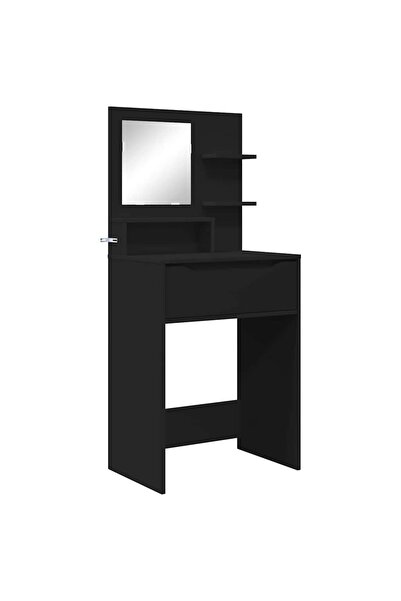 vidaxl Mese de toaletă pentru dormitor Negru 80 x 39,6 x 135 cm