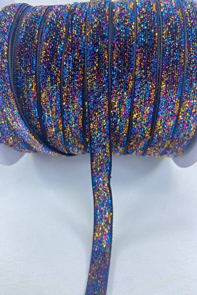 Hobigram Panglică decorativă din catifea cu sclipici colorată, panglică pentr...