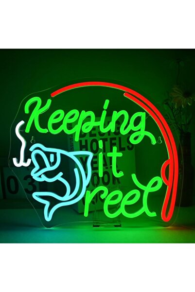 Slasa Fishing Neon Sign Hobby Wall Decor Light 32x37 with 6 mm Acrylic Base