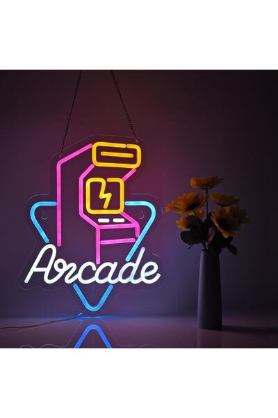 Slasa Arcade Neon Sign Gaming Theme Wall Decor Light for Kids Bedroom Setup 4...