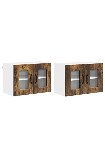 vidaxl Dulap de bucătărie Kalmar 2 pcs Stejar fumuriu 60 x 31 x 40 cm