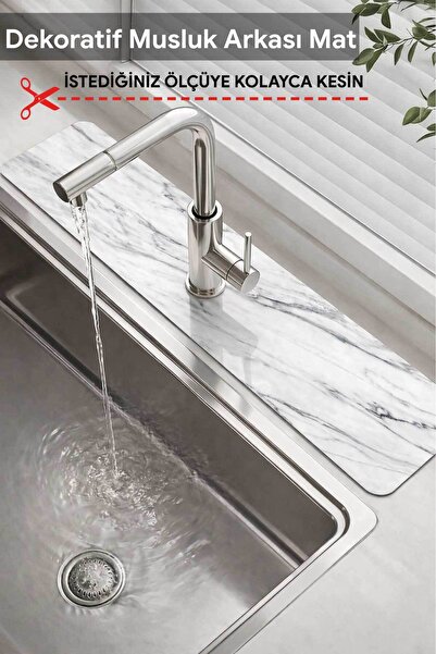 FixCaps Dekoratif Musluk Matı Lavabo Banyo Mutfak Tezgah Üstü Desenli Mat 14 ...