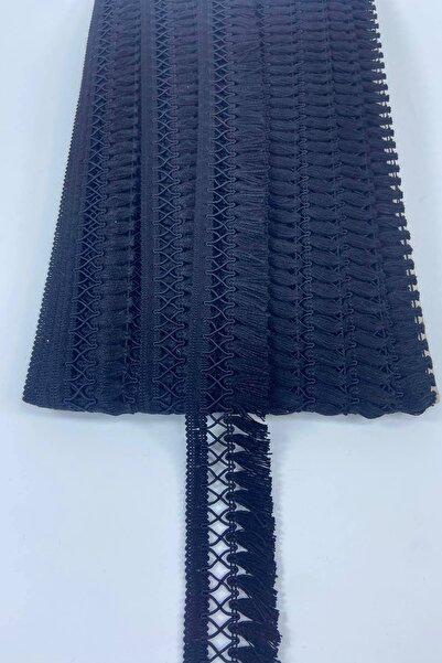 Hobigram Φούντα με μαύρο σταυρωτό σχέδιο υψηλής ποιότητας με κρόσσια λωρίδα