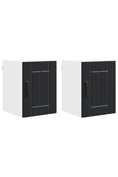 vidaxl Dulap de bucătărie 2 pcs Negru 30 x 31 x 40 cm Lemn compozit