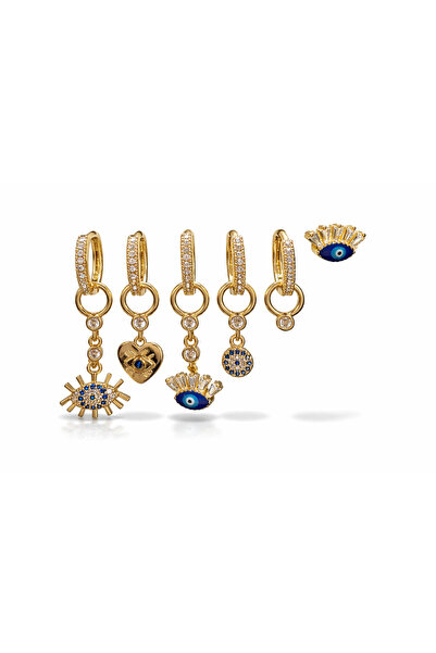 PaminBags Aksesuar 6-Piece Earring Set with Eye Detail Lns00181