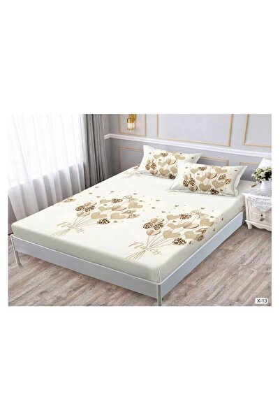 Antoniabeautyshop Fitted sheet 180x200 + 2 pillowcases, elegant golden hearts...