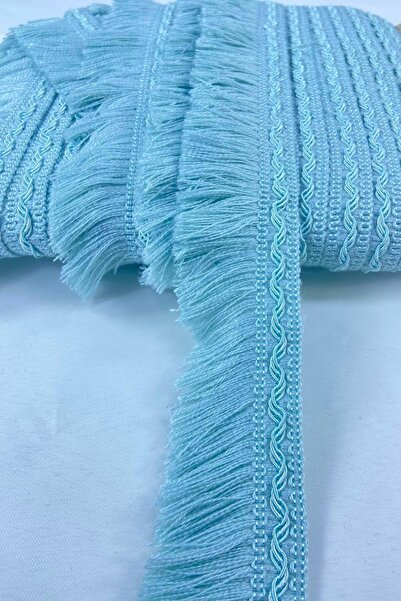 Hobigram شريط شراشيب قطني عالي الجودة مخطط باللون الأخضر المائي