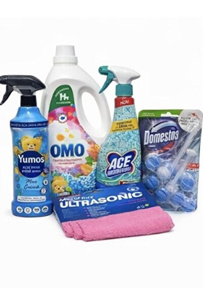 Omo Kit curățenie ACE YUMOS DOMESTOS LAVETA